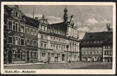 AK Kahla /Thür., Blick auf den Marktplatz