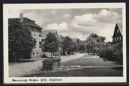 AK Oberhain /Th. W., Dorfstrasse mit Brunnen