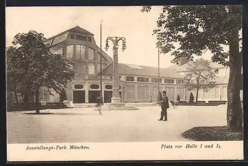 AK München, Deutsche Gewerbeschau 1922, Ausstellungs-Park, Platz vor Halle I und II
