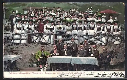 AK Mannheim, Intern. Kunst & Grosse Gartenbau-Ausstellung 1907, Restaurant Zillerthal
