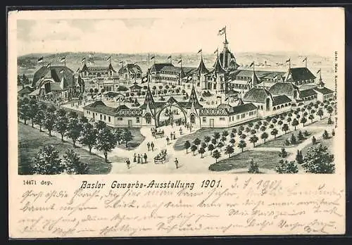 Lithographie Basel, Gewerbe-Ausstellung 1901, Ausstellungsgelände