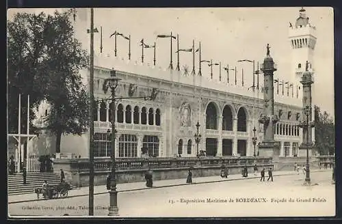 AK Bordeaux, Exposition Maritime 1907, Facade du Grand Palais