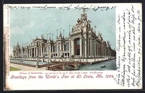 Lithographie St. Louis, World`s Fair 1904, Palace of Electricity