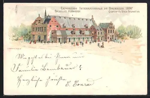 AK Bruxelles, Exposition Intern. de Bruxelles 1897, Quartier du Vieux Bruxelles