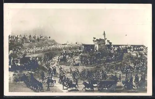 AK Wien, Zinnsoldaten-Ausstellung 1915, Custozza, Detail a. d. Schlachtdarstellung 1866
