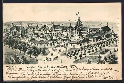 Lithographie Basel, Gewerbe-Ausstellung 1901, Ausstellungsgelände