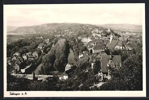 AK Tübingen a. N., Ortsansicht aus der Vogelschau