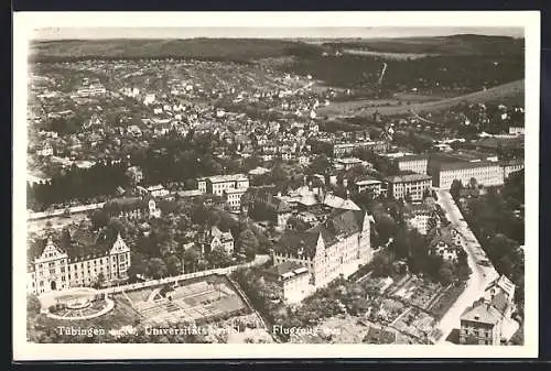 AK Tübingen a. N., Universitätsviertel vom Flugzeug aus