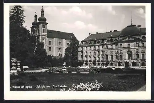 AK Donaueschingen, Schloss und Stadtkirche