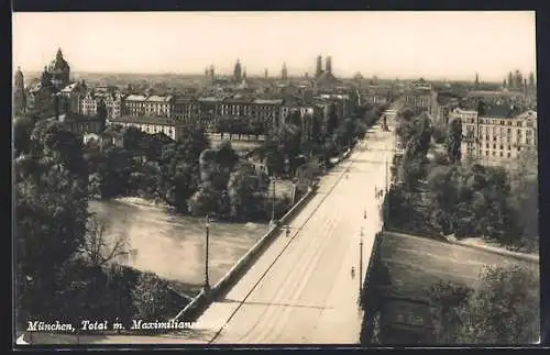 AK München, Totalansicht mit Maximilianstrasse
