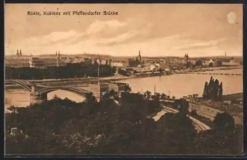 AK Koblenz /Rhein, Ortsansicht mit Pfaffendorfer Brücke