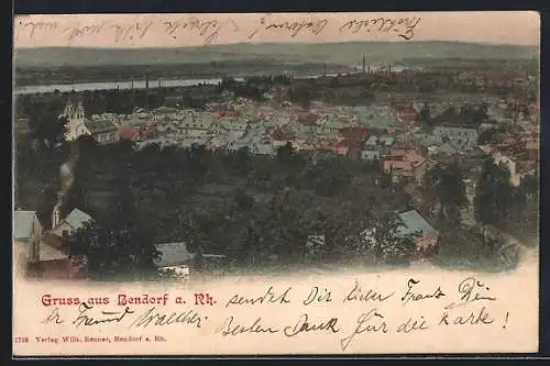 AK Bendorf a. Rh., Ortsansicht mit Rheinpartie