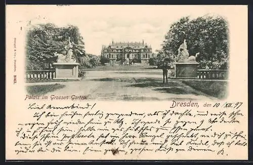 AK Dresden, Palais im Grossen Garten