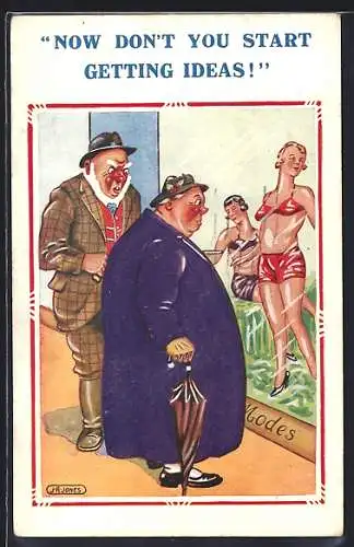 Künstler-AK sign. J. R. Jones: Now don`t you start getting ideas!