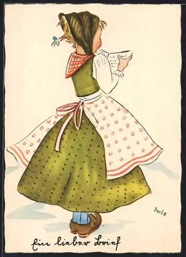 Künstler-AK sign. Dorle: Ein lieber Brief