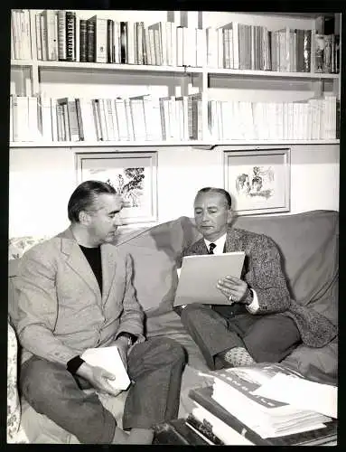 Fotografie italienischer Schriftsteller Curzio Malaparte mit seinem guten Freund Nicolai Tregor