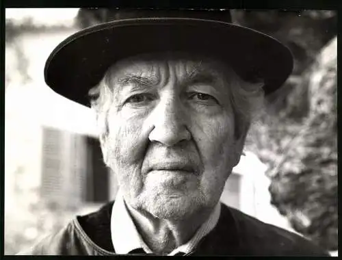 Fotografie Peter Stark, London, britischer Schriftsteller und Dichter Robert Graves mit 77 Jahren, Grossformat 27 x 20cm