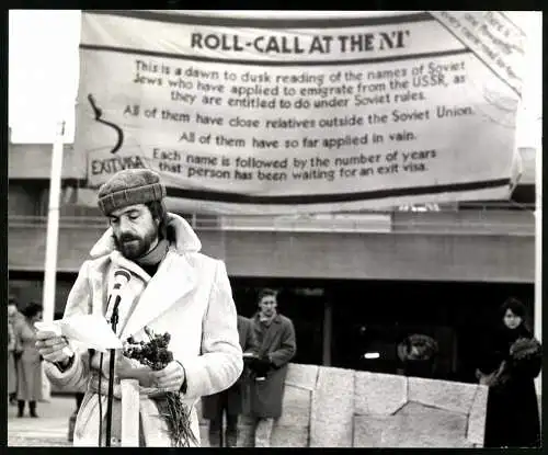 Fotografie Schauspieler Jeremy Irons verliest Namen Sowjetischer Juden welche Auswanderung aus der USSR betragt haben