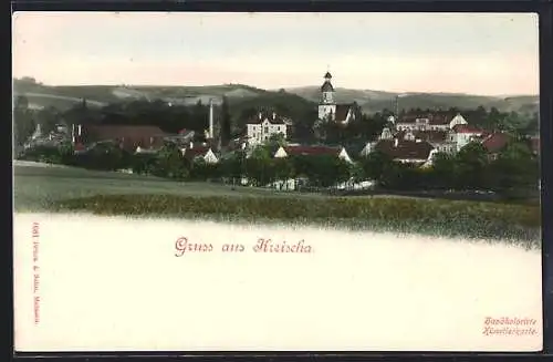 AK Kreischa / Freital, Ortsansicht von der Weide aus