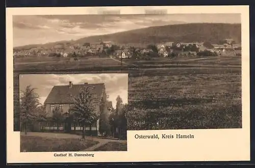 AK Osterwald / Hameln, Panorama u. Gasthof H. Dannenberg