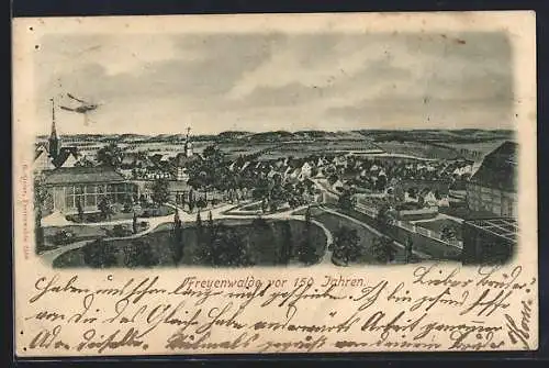 Künstler-AK Bad Freienwalde, Ortsansicht vor 150 Jahren