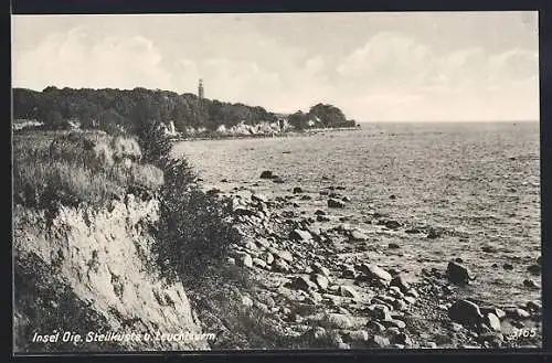 AK Insel Oie, Steilküste und Leuchtturm