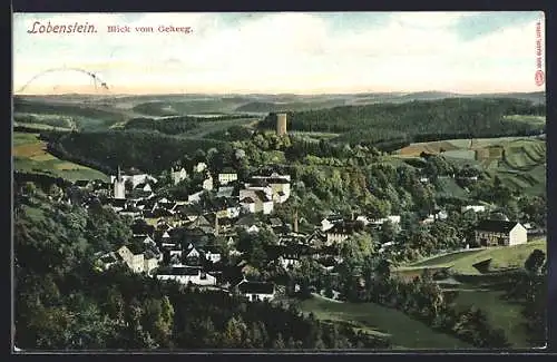 AK Lobenstein / Reuss, Blick vom Geheeg über die Stadt