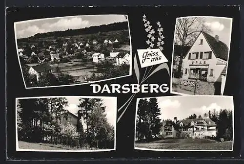 AK Darsberg / Neckarsteinach, Spar-Geschäft, Gebäudeansicht, Ortspartie