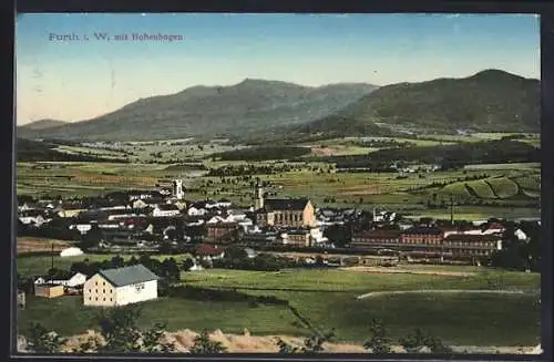 AK Furth / Wald, Gesamtansicht mit Hohenbogen