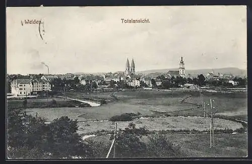 AK Weiden / Oberpfalz, Totalansicht mit Panorama