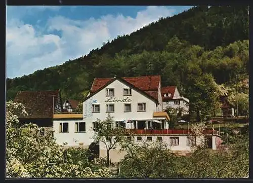 AK Langenthal / Odenwald, Gasthaus-Pension zur Linde, Bes. Ad. Gärtner, Im Naturpark Bergstrasse