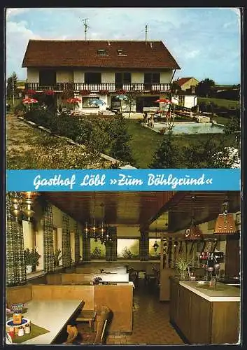 AK Eschenau / Knetzgau, Gasthof Löbl Zum Böhlgrund, Innenansicht