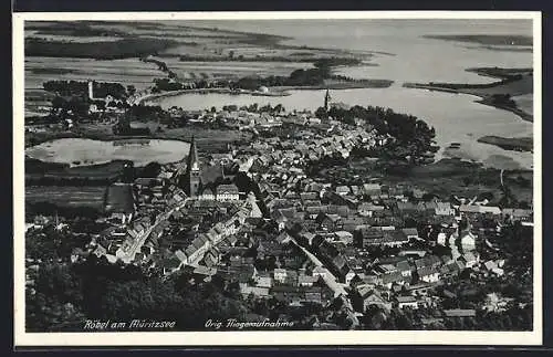AK Röbel / Müritzsee, Fliegeraufnahme