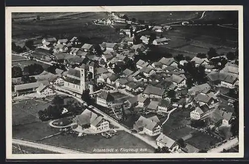 AK Altenstadt / Oberbayern, Panoramablick aus dem Flugzeug