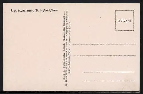 AK St. Ingbert /Saar, Ortsansicht mit Kirche von Flugzeug aus