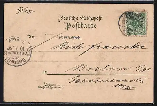 Lithographie Weimar / Thüringen, Schloss Tiefurt, Schloss Ettersburg, Schloss Belvedère