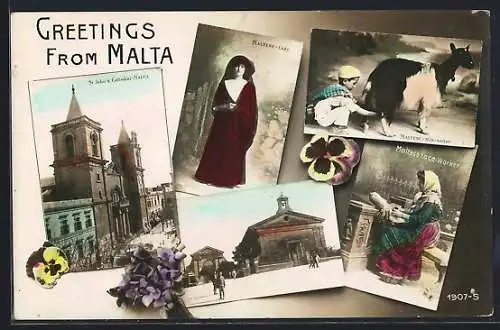AK Malta, St. John`s Cattedral, Maltese lady, Maltese lace-worker