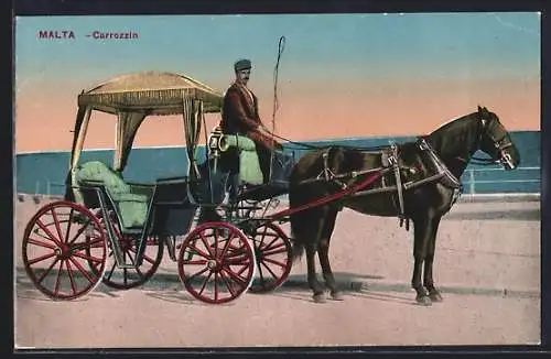 AK Malta, Carrozzin, typische Kutsche