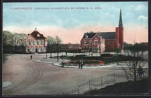 AK Vlaardingen, Verploegh Chasséeplein en nieuwe N. H. Kerk