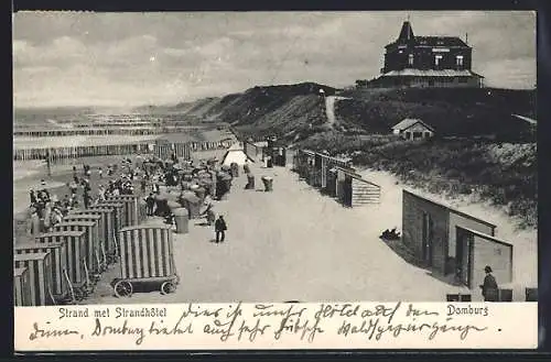 AK Domburg, Strand met Strandhotel