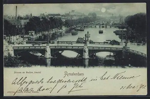 Mondschein-AK Amsterdam, Binnen en Buiten Amstel