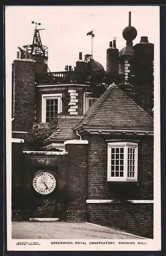 Foto-AK Greenwich, Royal Observatory, Showing Ball
