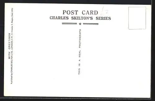 AK Lower Slaughter, Uferpartie mit Brücke