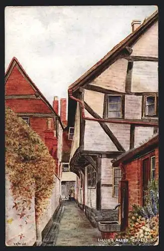 Künstler-AK Tewkesbury, Lillie`s Alley