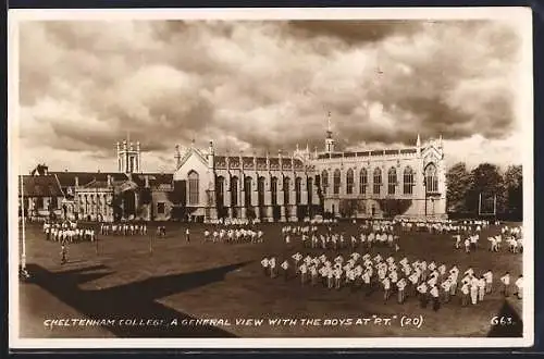 AK Cheltenham, The College, A General View with the Boys at PT