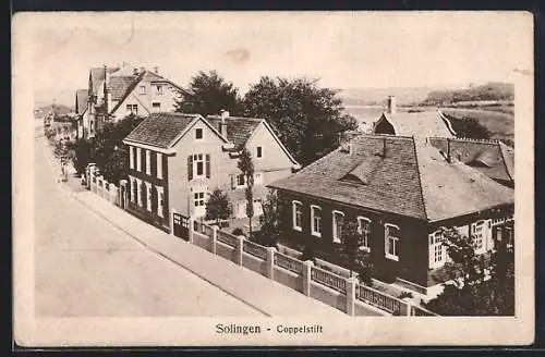 AK Solingen, Coppelstift mit Strassenpartie