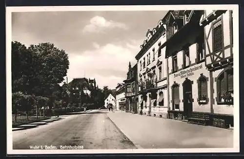 AK Wehr / Baden, Bau- und Möbelschreinerei von Albert Fröhle am Bahnhofplatz