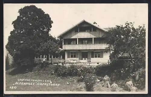 AK Oberstdorf, Gasthaus, Pension und Cafe Alpenrose