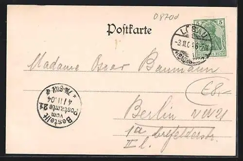 AK Löbau, Altmarkt mit Rathaus