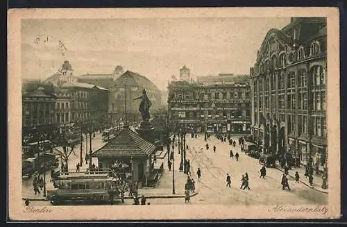 AK Berlin, Alexanderplatz mit Strassenbahn